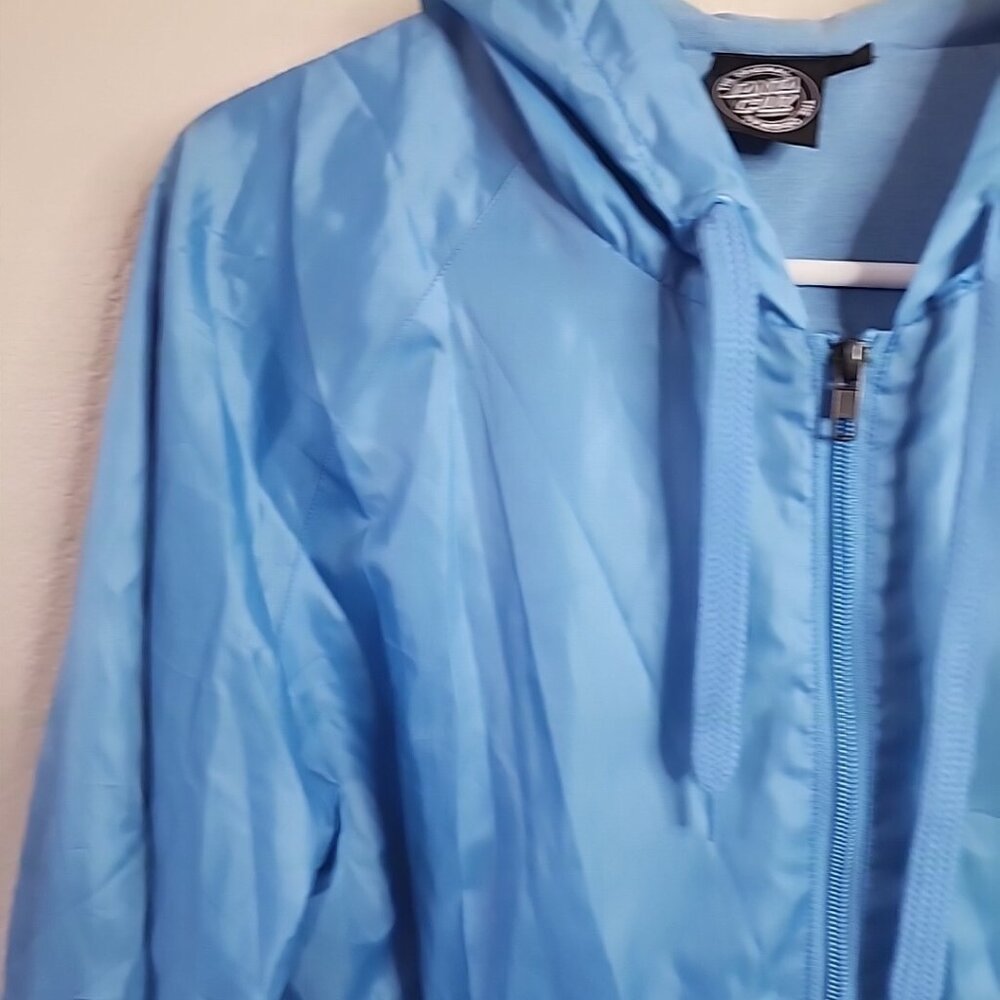 Santa Cruz light blue Jacket size Large windbreaker hooded - Picture 4 of 10